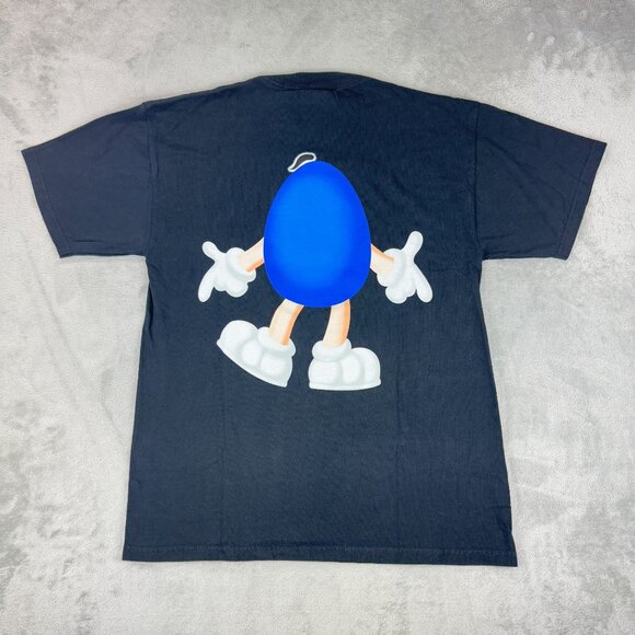 Vintage M&Ms Double Sided Tee Blue Character Graphic Streetwear Skater Grunge M - Picture 2 of 8